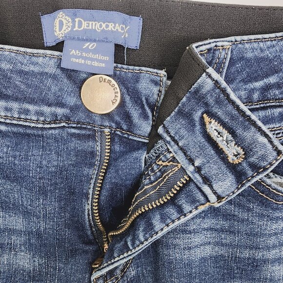 Democracy Jeans Indigo Destruction "Ab"solution Ankle‎ Skimmer Women's Size 10 - Picture 6 of 9